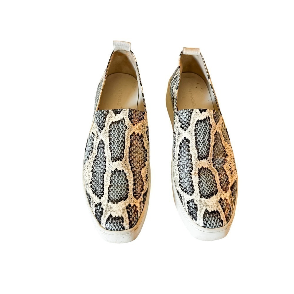 Vince Saxon Snake Python Platform Sneakers White Multi Size 8